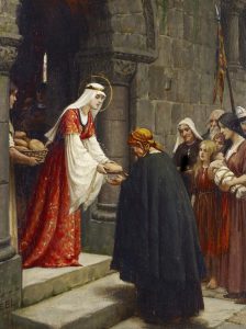 Tranh Thánh Êlisabét Hungari phát chẩn cho người nghèo, họa sĩ Edmund Blair Leighton