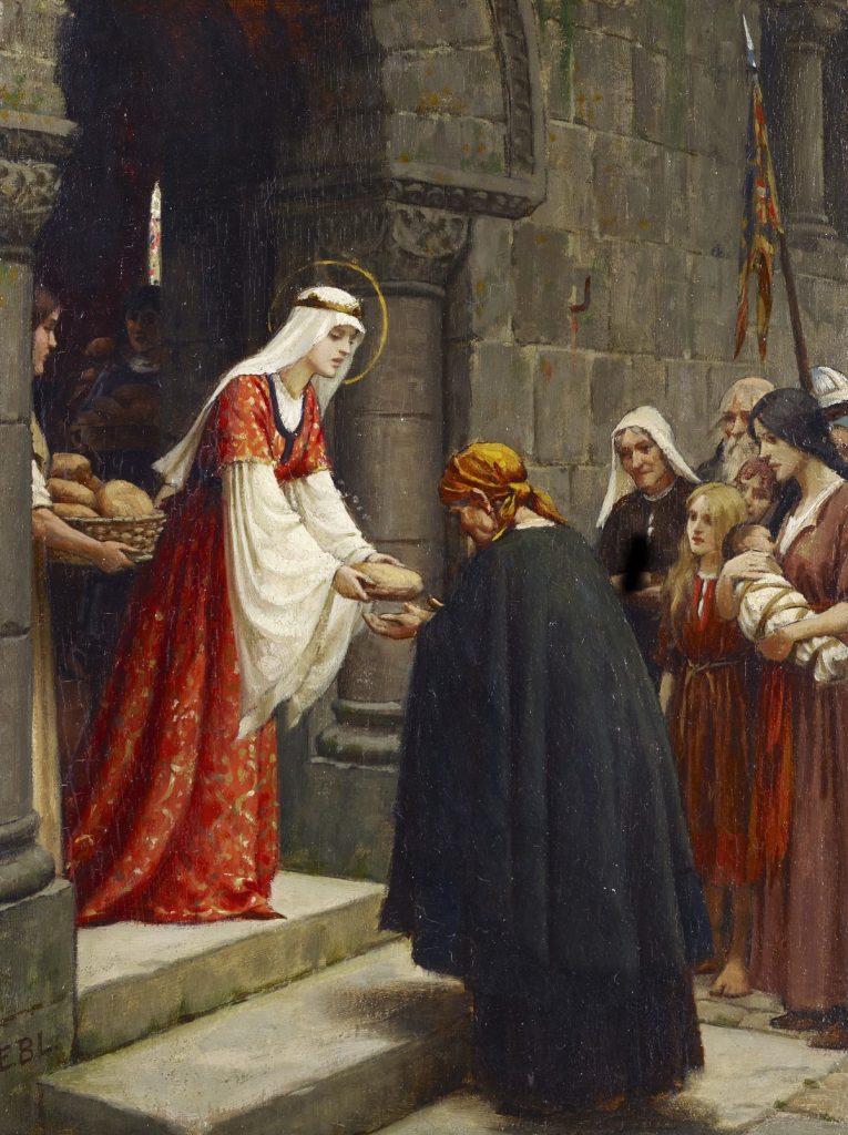 Tranh Thánh Êlisabét Hungari phát chẩn cho người nghèo, họa sĩ Edmund Blair Leighton