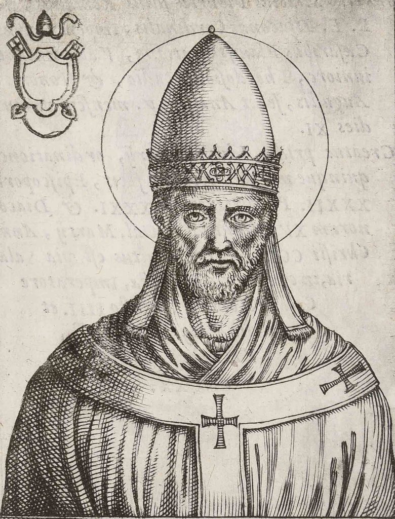Thánh Đamasô I, Giáo hoàng 366-384, chân dung khắc đồng của Giovanni Battista Cavalieri năm 1580