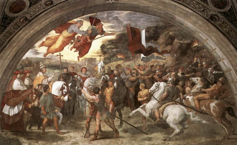 Thánh Lêô Cả gặp Attila, bích họa của Raphael (1514)